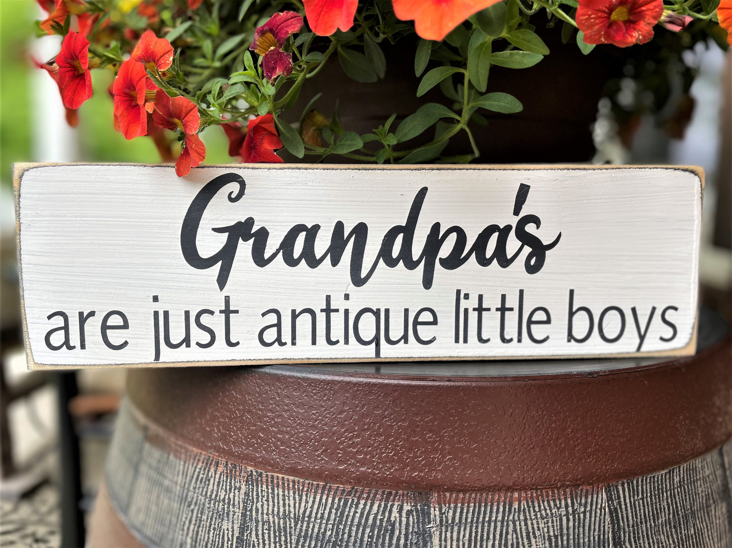 Grandpa's are just antique little boys wood sign