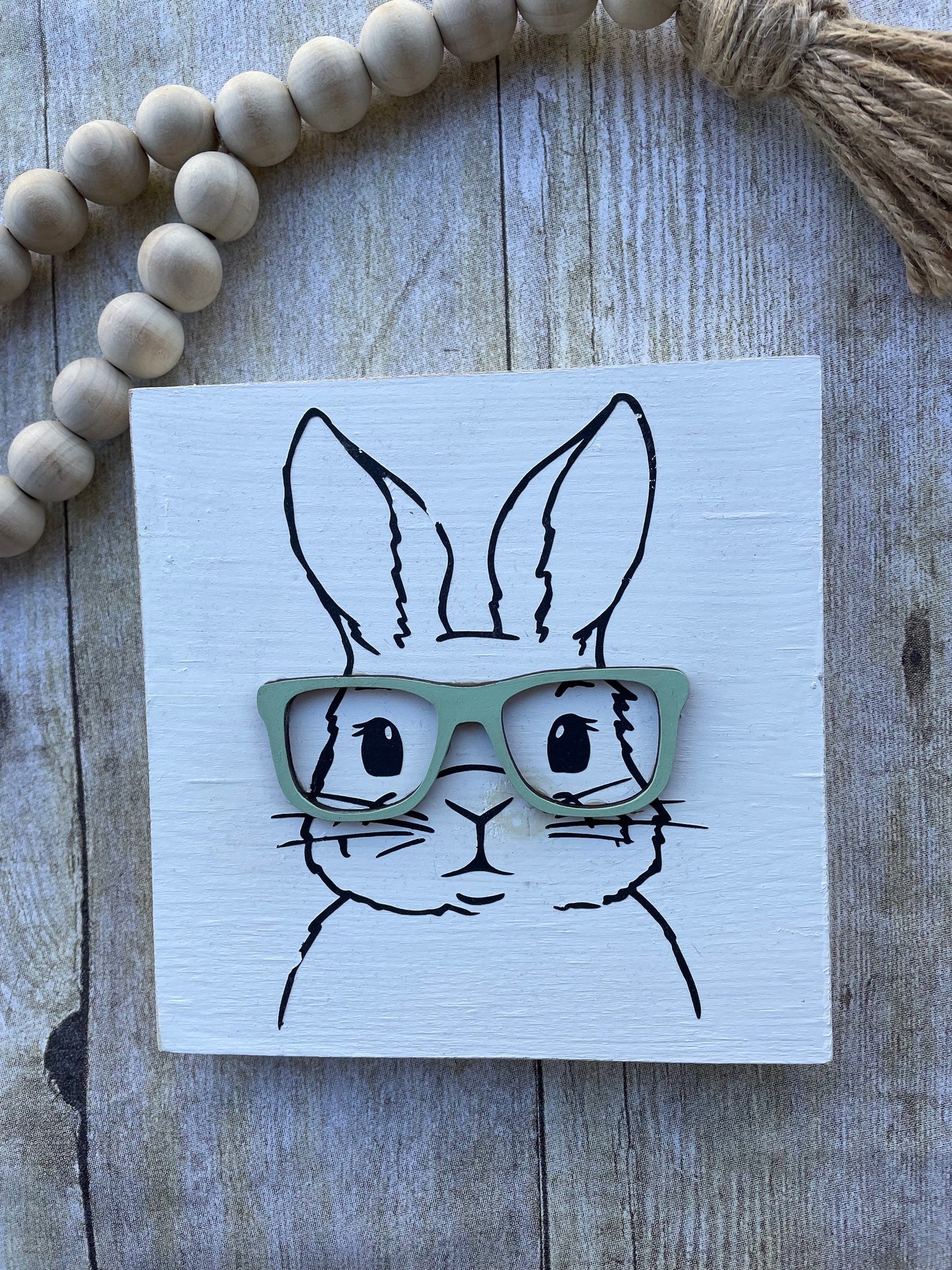 Wood Bunny Sign
